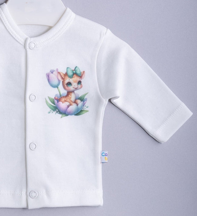 Бебешки комплект от 2 части „Жирафче с цветя“