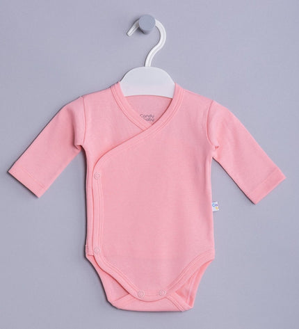 Бебешко боди комплект с дълъг ръкав - прегърни ме - бял, корал, шампан