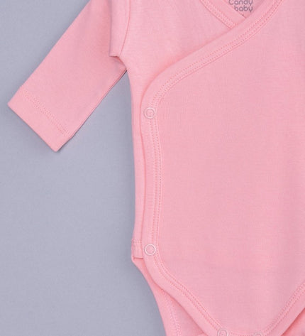 Бебешко боди комплект с дълъг ръкав - прегърни ме - бял, корал, шампан