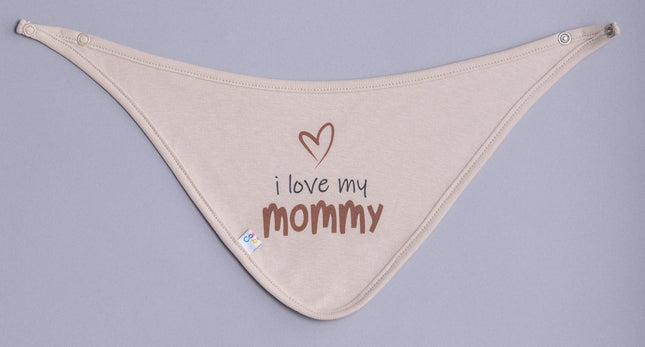 Бебешка двупластова бандана ,, Обичам мама и тате''