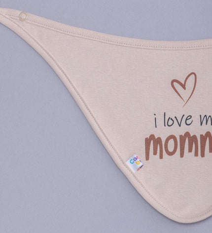 Бебешка двупластова бандана ,, Обичам мама и тате''