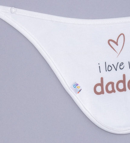 Бебешка двупластова бандана ,, Обичам мама и тате''