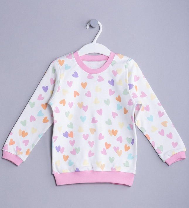 Детска пижама с дълъг ръкав „Сърчица“ , 86-116см