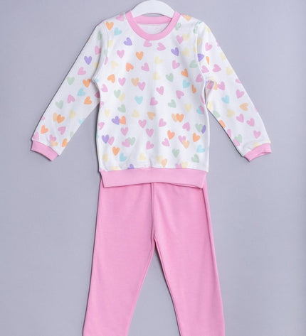 Детска пижама с дълъг ръкав „Сърчица“ , 86-116см