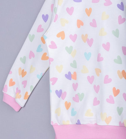 Детска пижама с дълъг ръкав „Сърчица“ , 86-116см