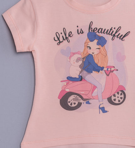Тениска „Life is beautiful“ - 86-116см