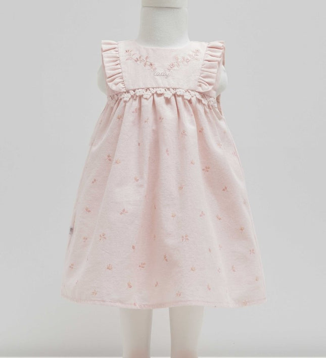 Бебешка рокля с бродерия "Lady" - розов