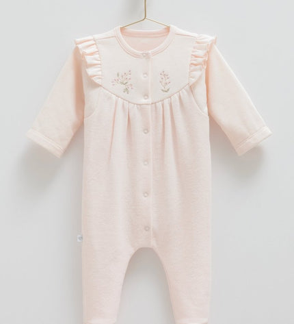 Бебешки гащеризон с нежни акценти - розов