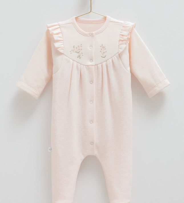 Бебешки гащеризон с нежни акценти - розов