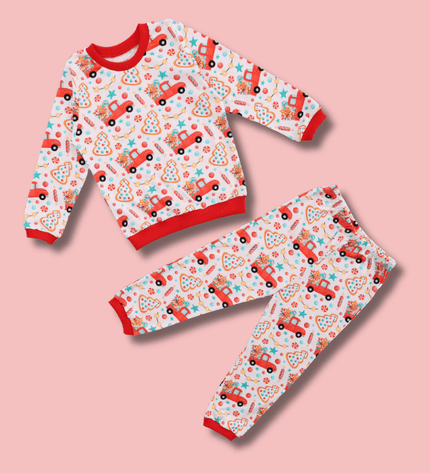 Детска пижама с дълъг ръкав „Камионче с украса“, 104-116см